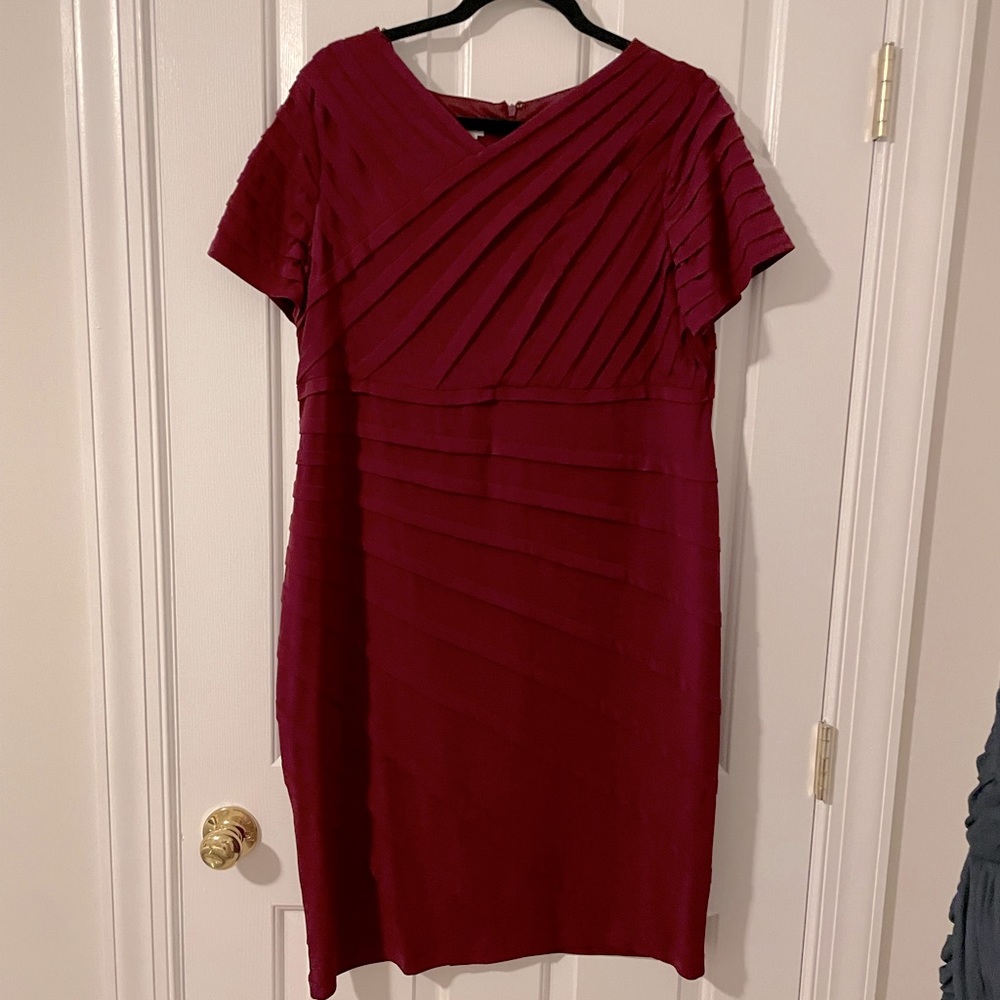 London Times Woman red burgundy dress 14w
